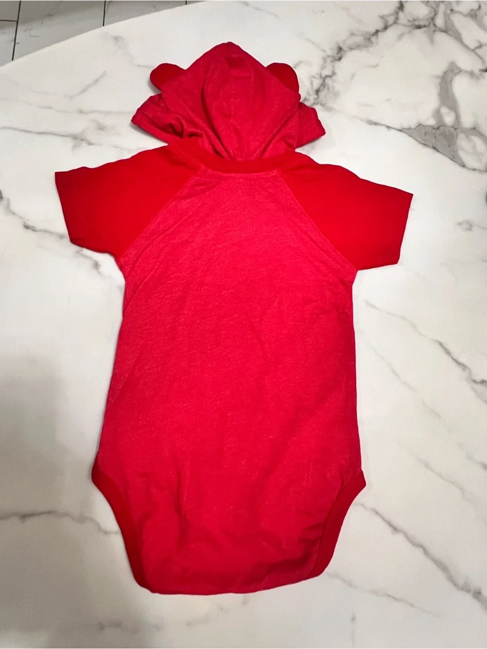 Rabbit Skins Grateful Dead Dancing Bear Face Hooded Baby One Piece Red 18 Months